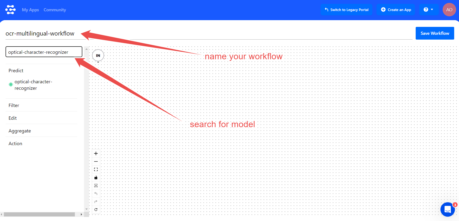 search model for workflow