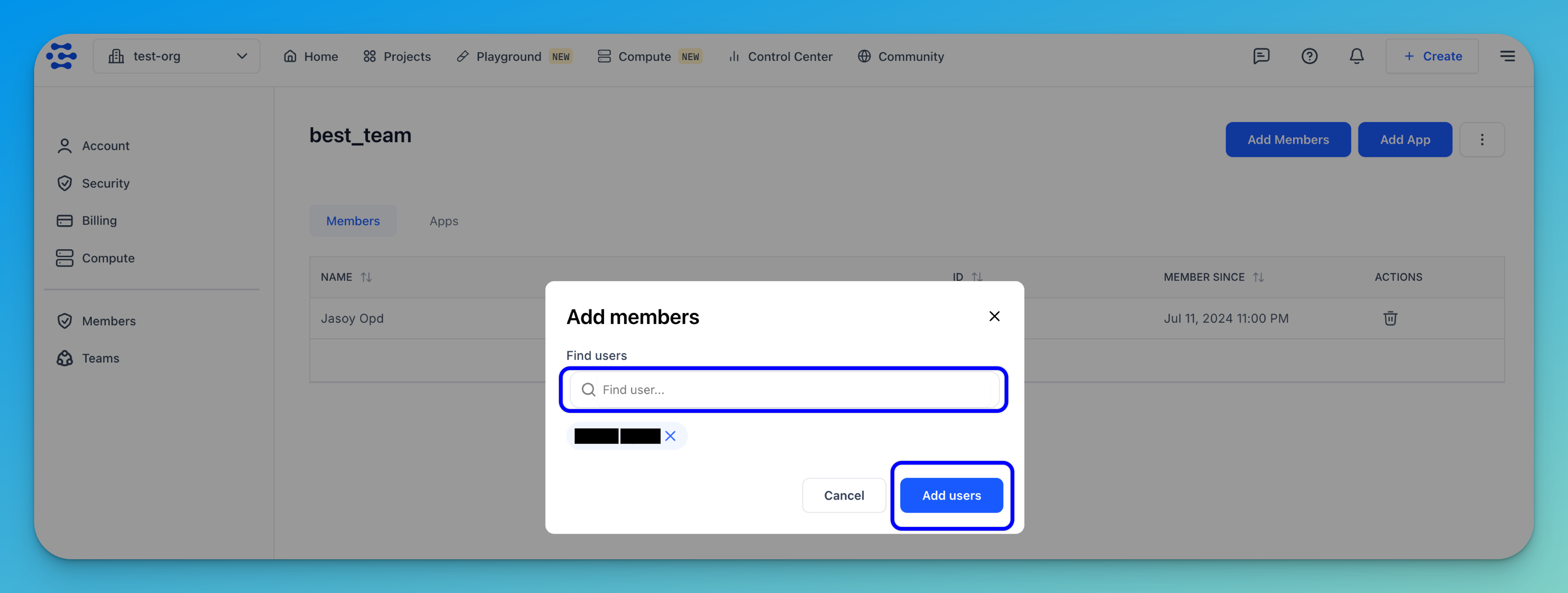 Add members to your team