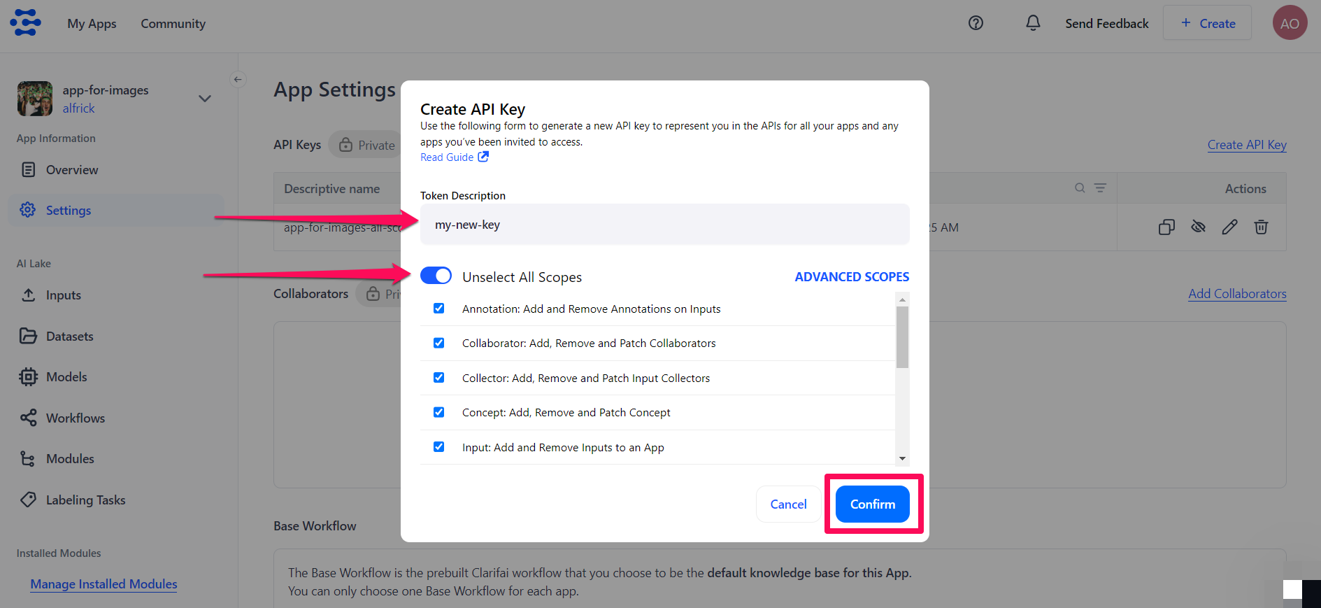 App key create form