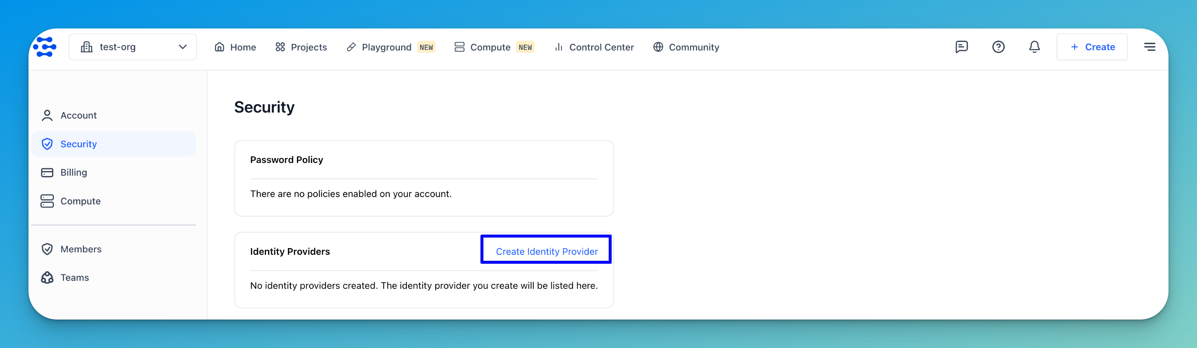Security page