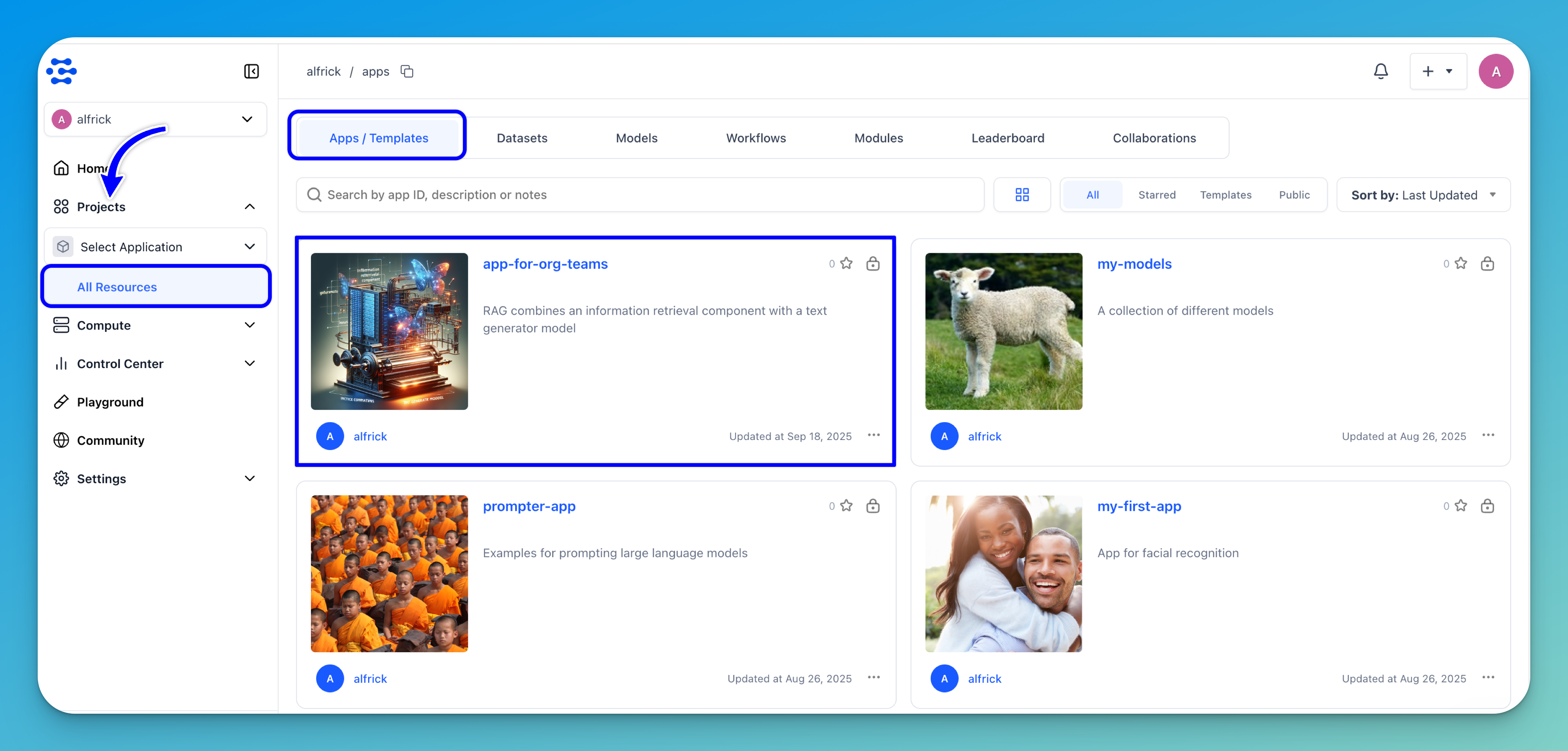 List apps you own