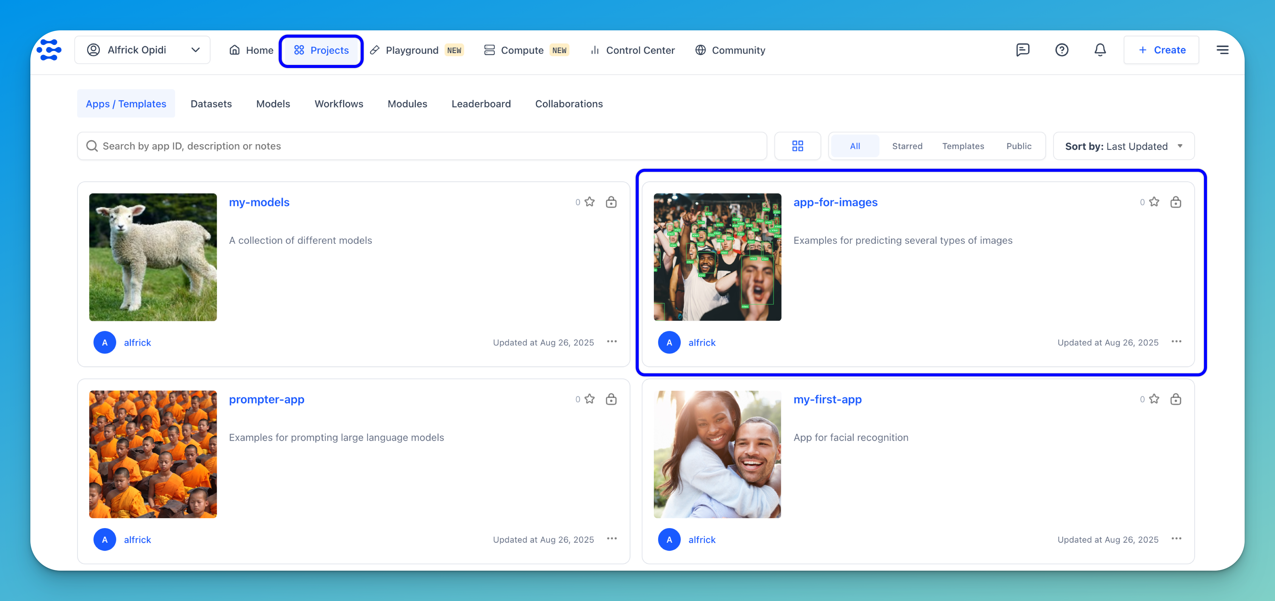 List apps you own