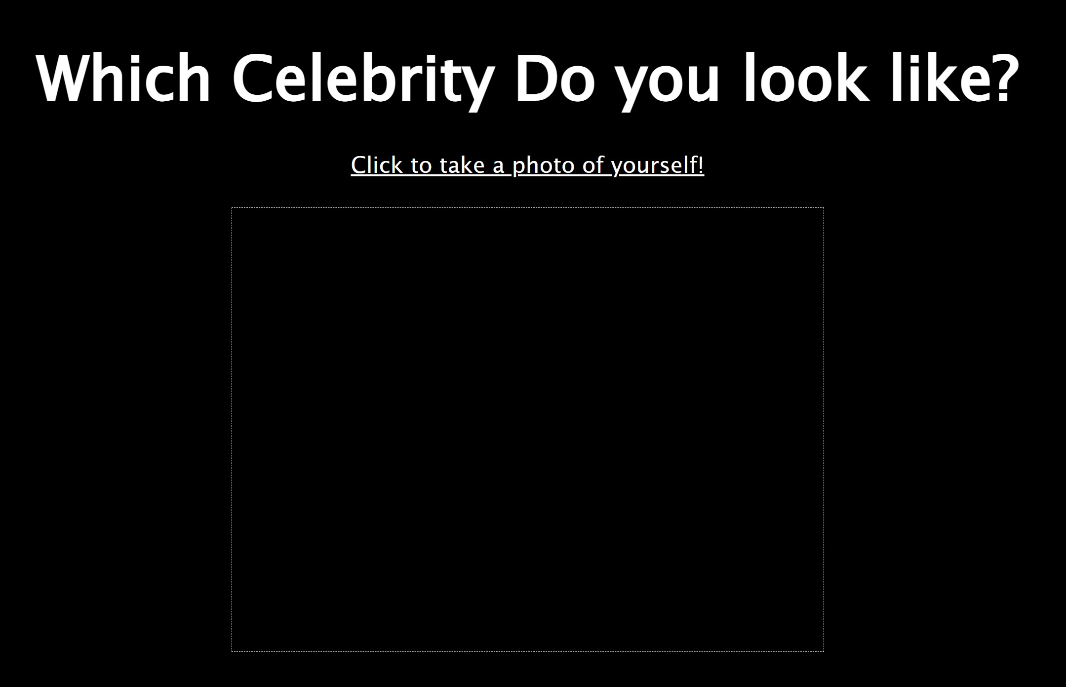 Our Celebrity App’s initial render result