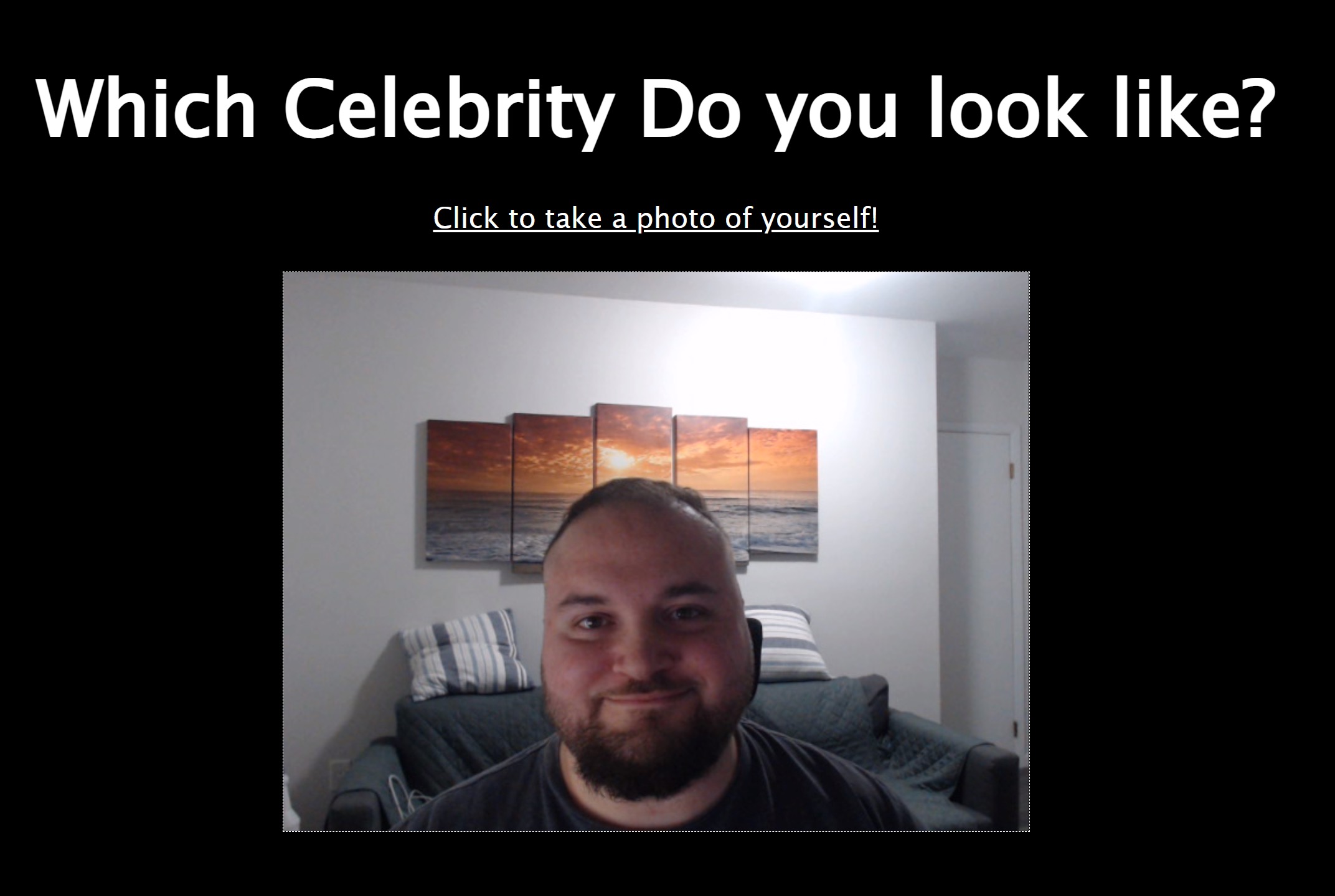 Our Celebrity App’s initial render result